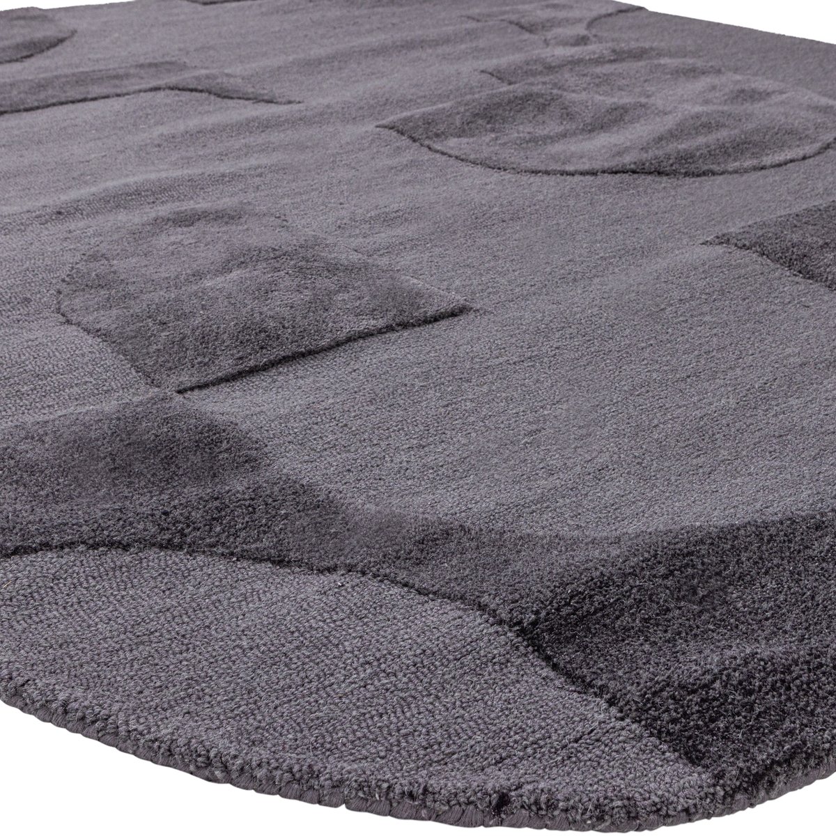 Tapis en laine et coton LIVO gris, WOOOD