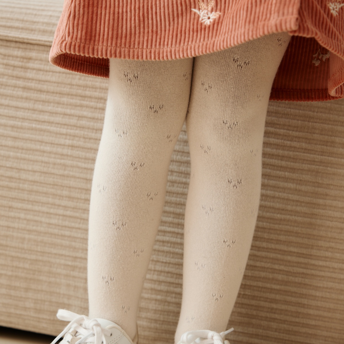 Lot de 2 paires de collants enfant Ollie terracotta, PETIT BEGUIN