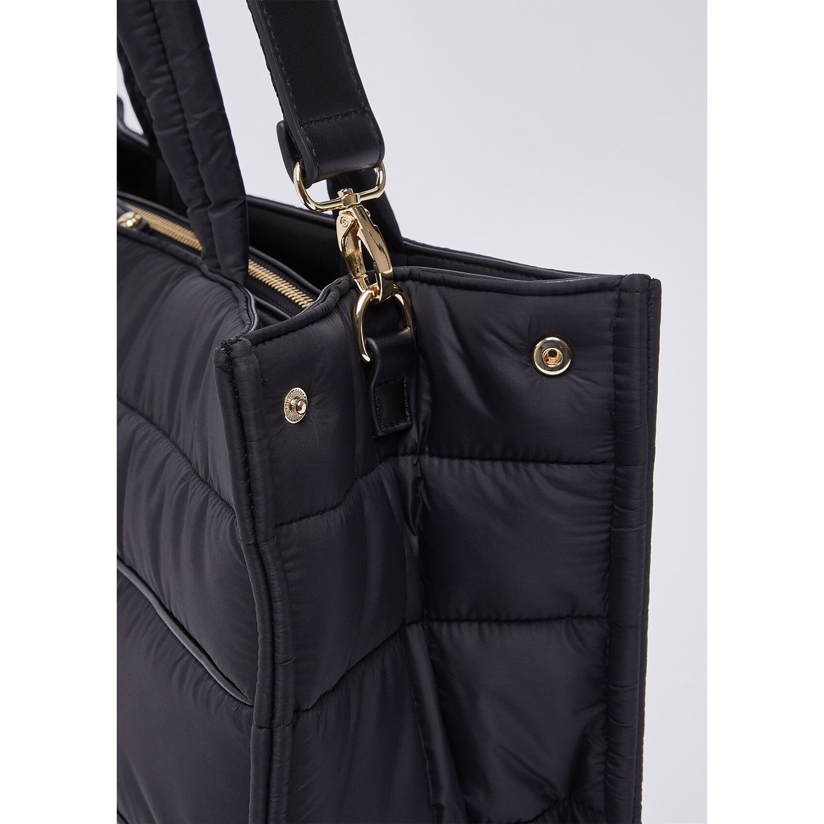 Grand Sac Cabas en Nylon Matelassé noir, LIU JO