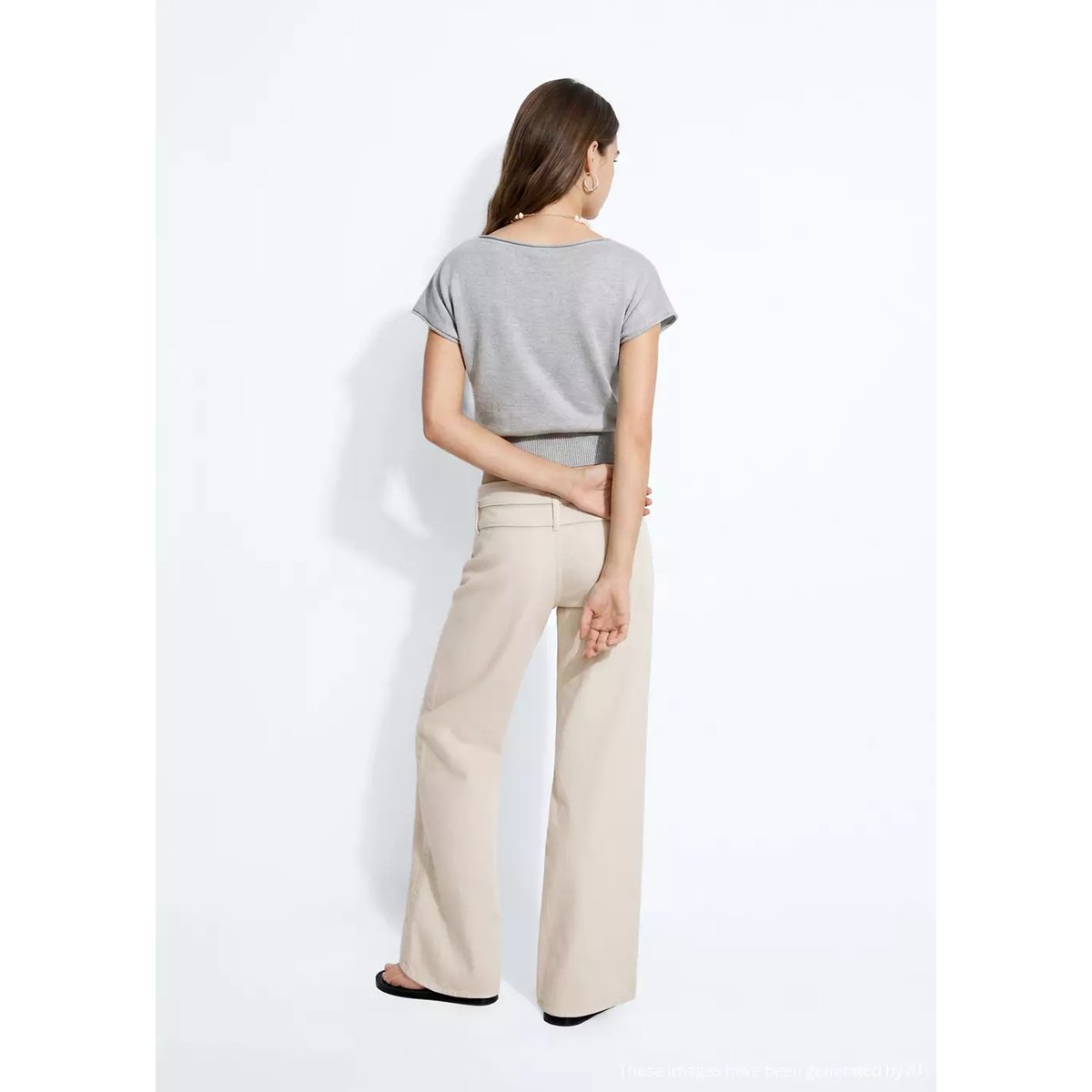Jean droit double taille sable, MANGO TEEN