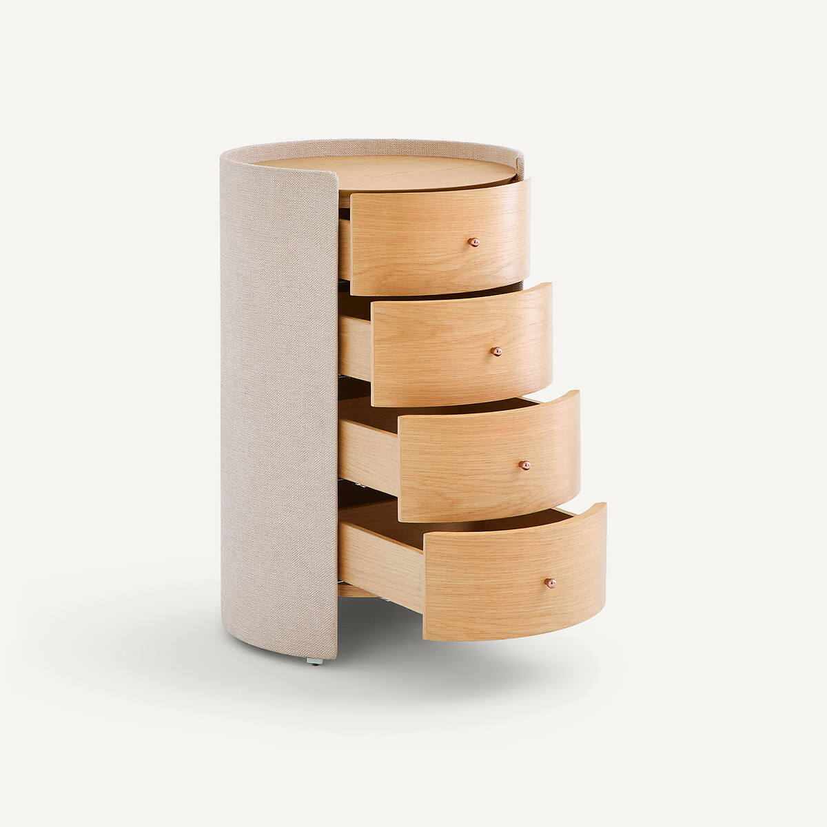 Commode chevet, en plaqué chêne et tissu natté, FIRMO chêne naturel, AM.PM