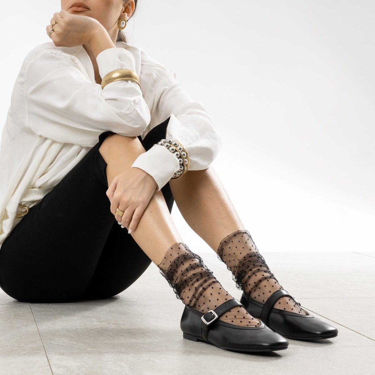 Ballerine en cuir BIANCA noir, ERAM