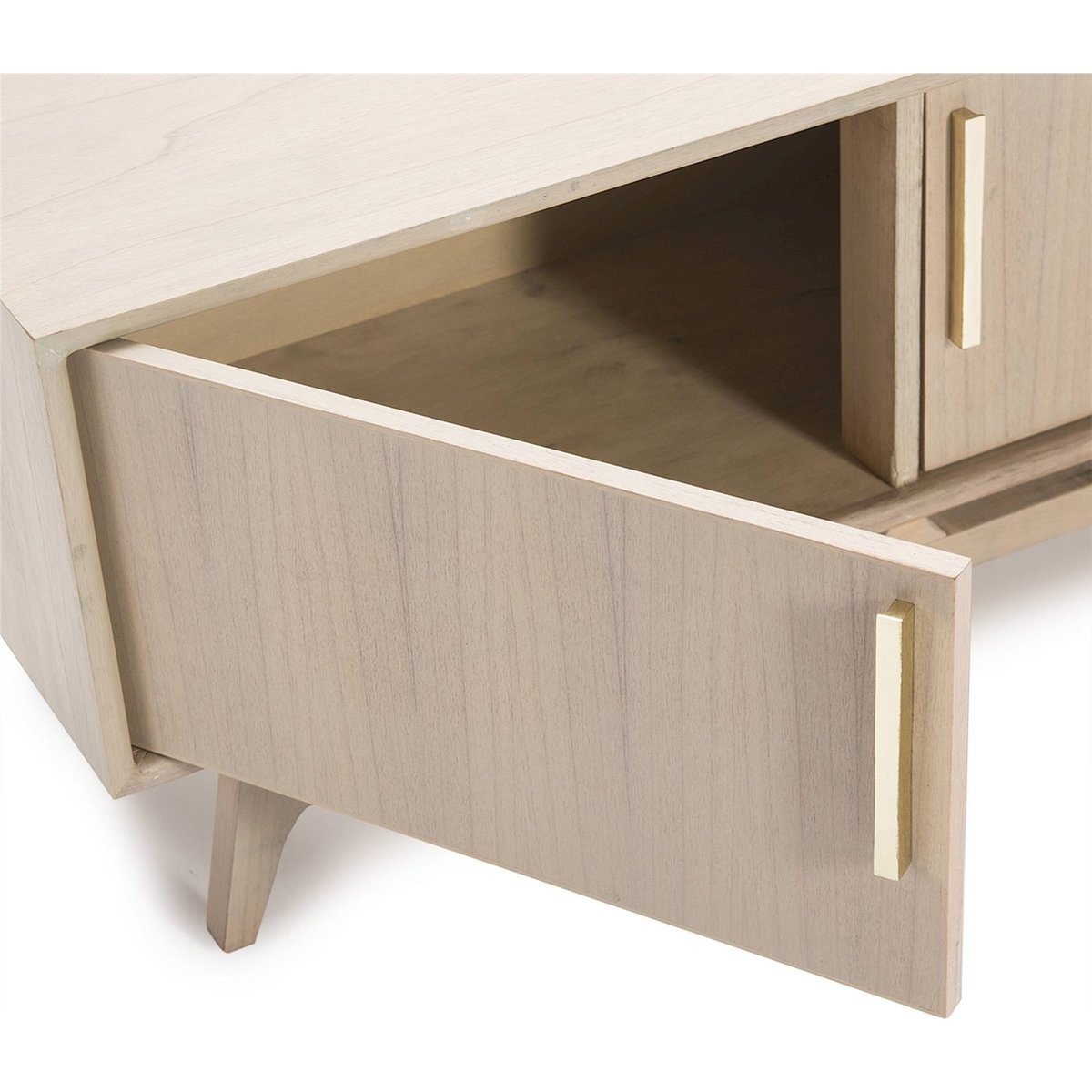 Meuble tv scandinave en bois naturel à patine grise, RECOLLECTION