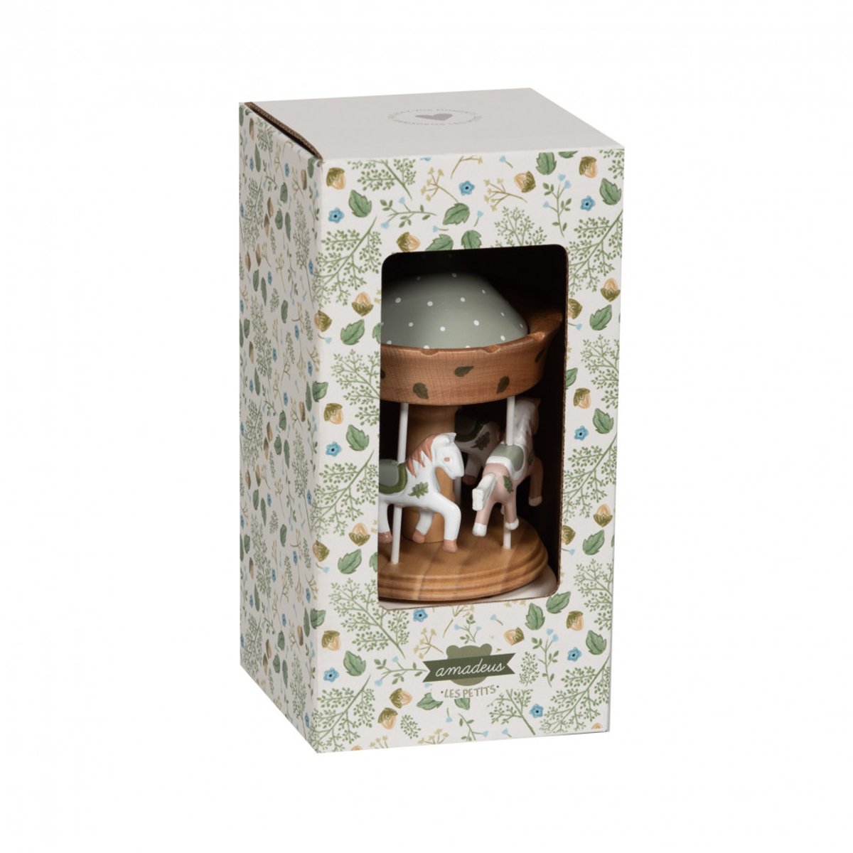 Carrousel musical Automne en bois 20,8 cm vert, AMADEUS LES PETITS