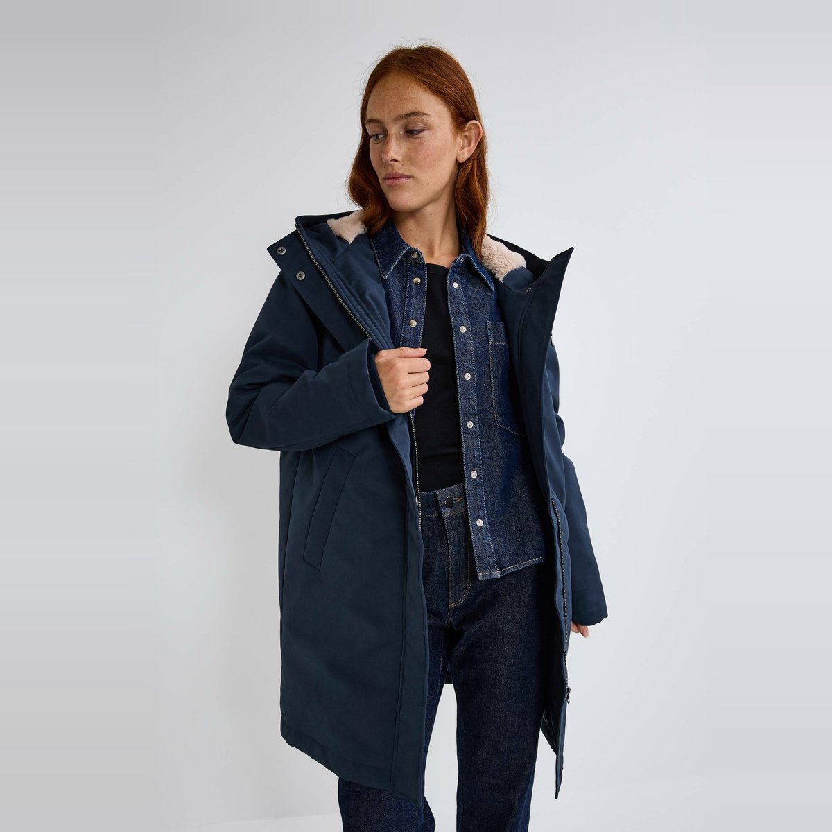 Parka à capuche avec imitation fourrure marine, MONOPRIX