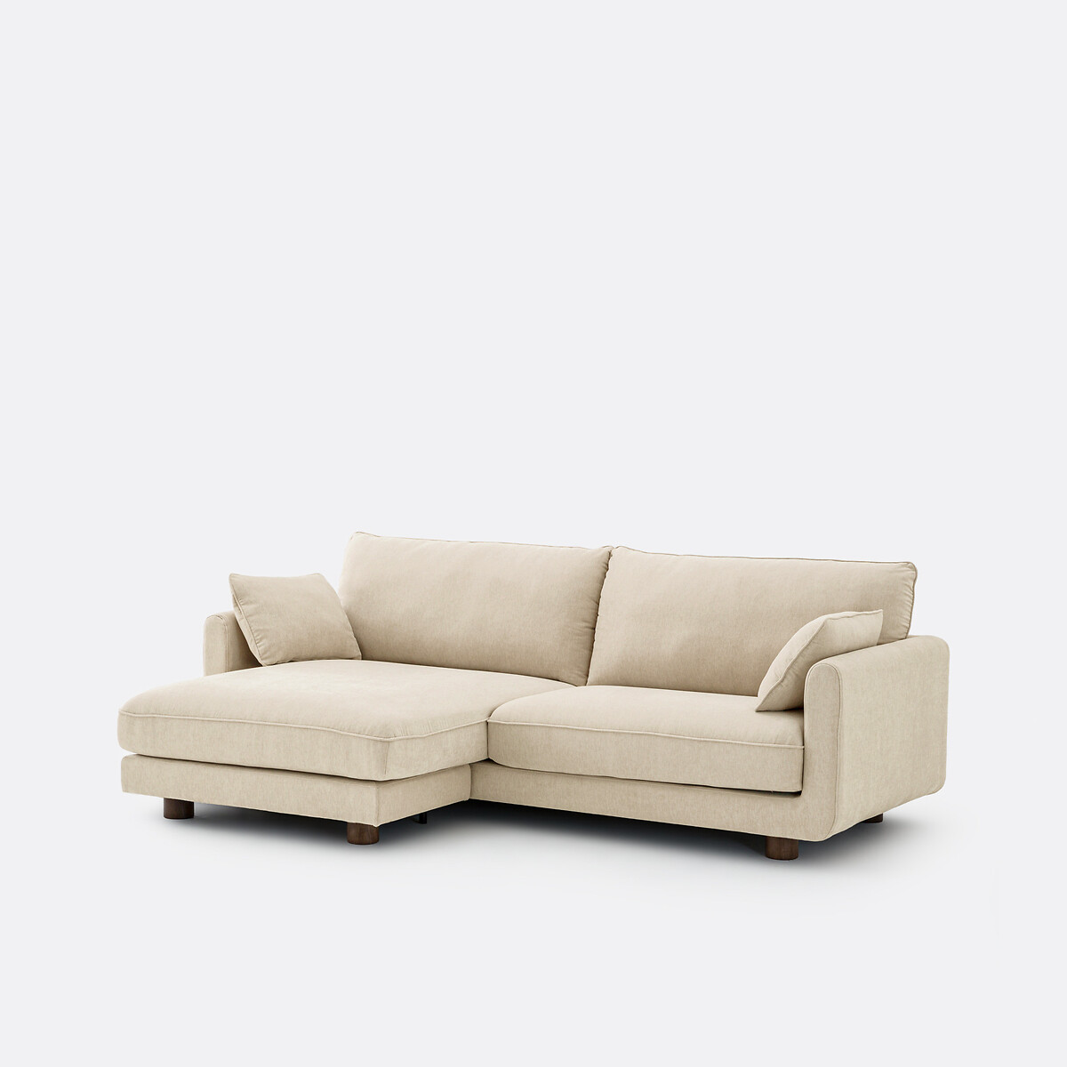 Canapé d'angle réversible, 3 places, en polyester chiné, EMILIO beige, LA REDOUTE INTERIEURS