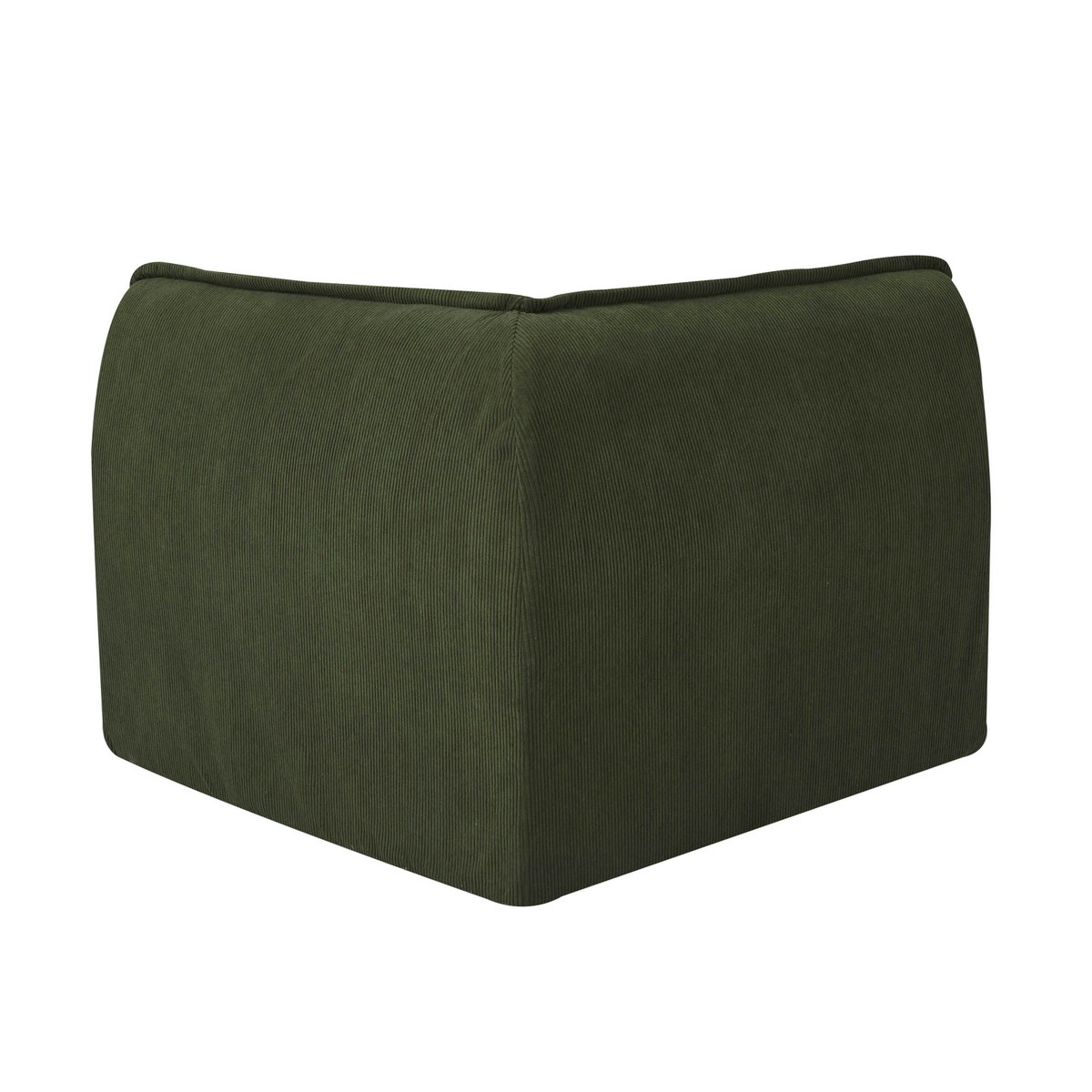 Fauteuil d'angle en velours côtelé type chauffeuse, LIZY vert, OVIALA