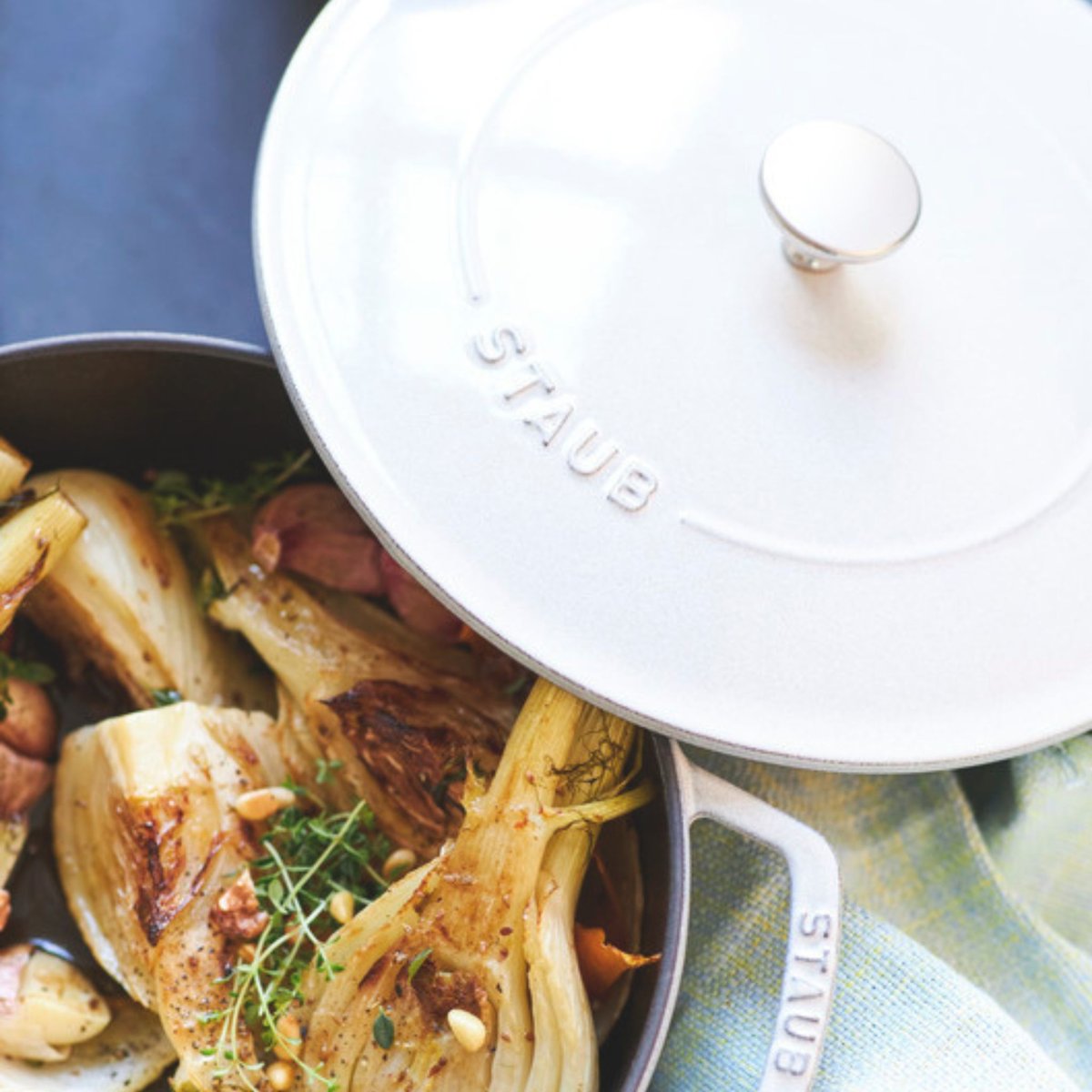 Sauteuse Chistera, 24 cm blanc, STAUB
