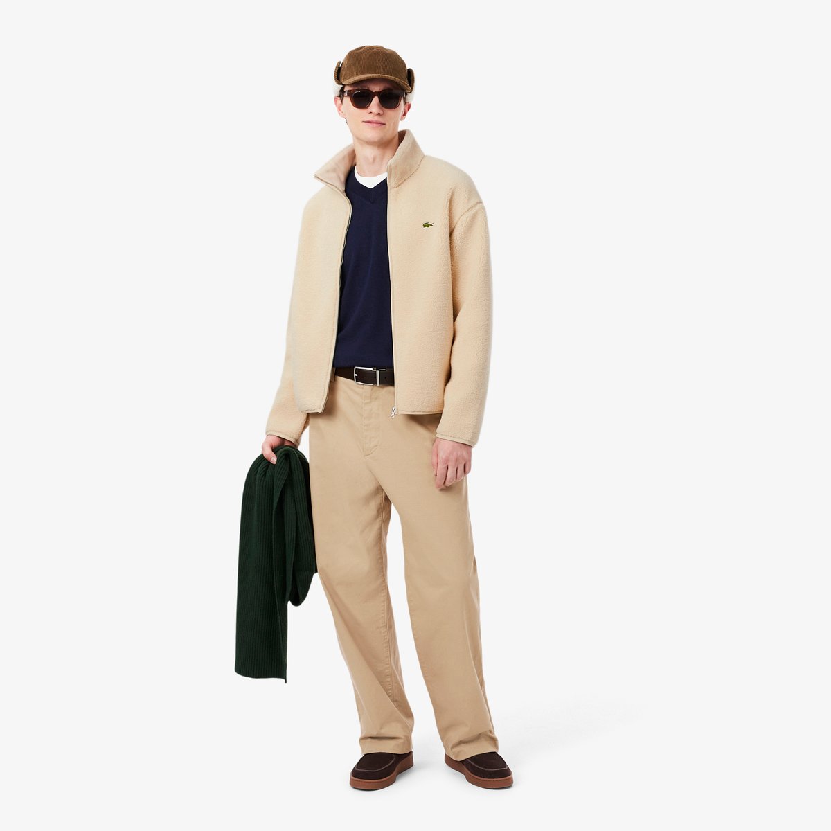 Veste sherpa col montant beige-056, LACOSTE