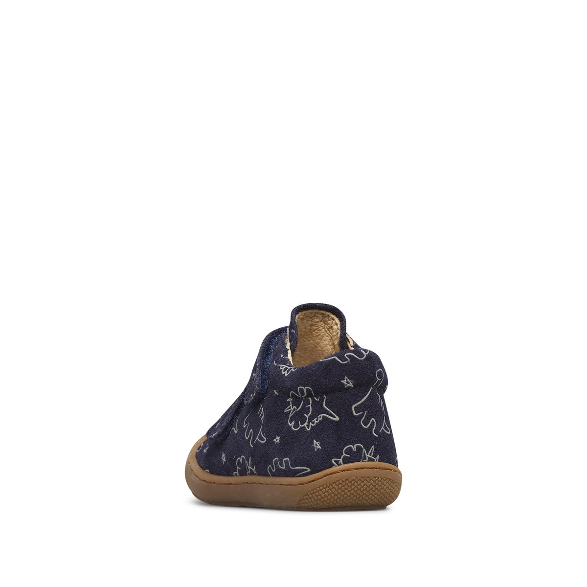Chaussures premiers pas en suède COCOON VL marine-marron, NATURINO