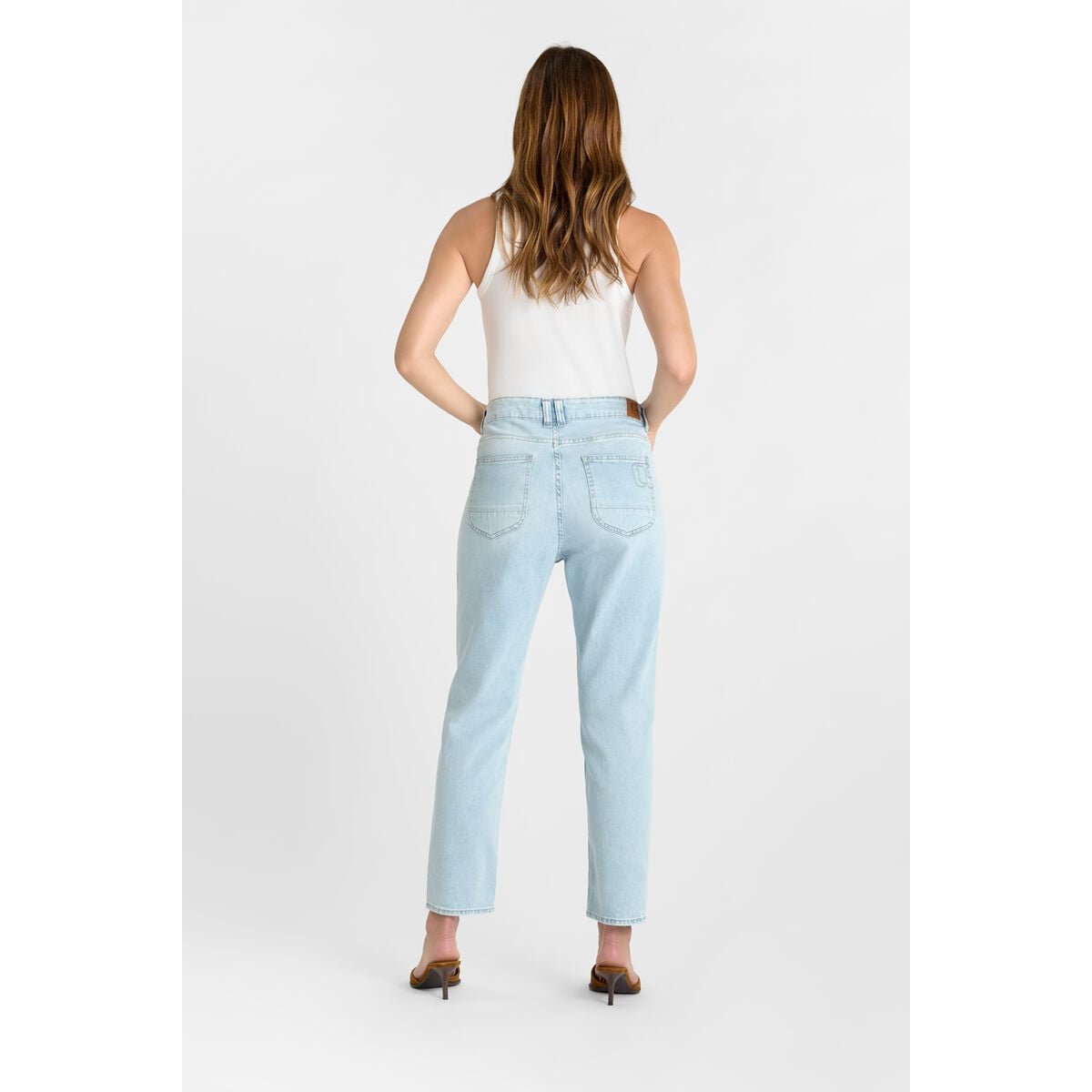 Jeans loose, large 400/60 girlfriend , 7/8ème blue, LE TEMPS DES CERISES