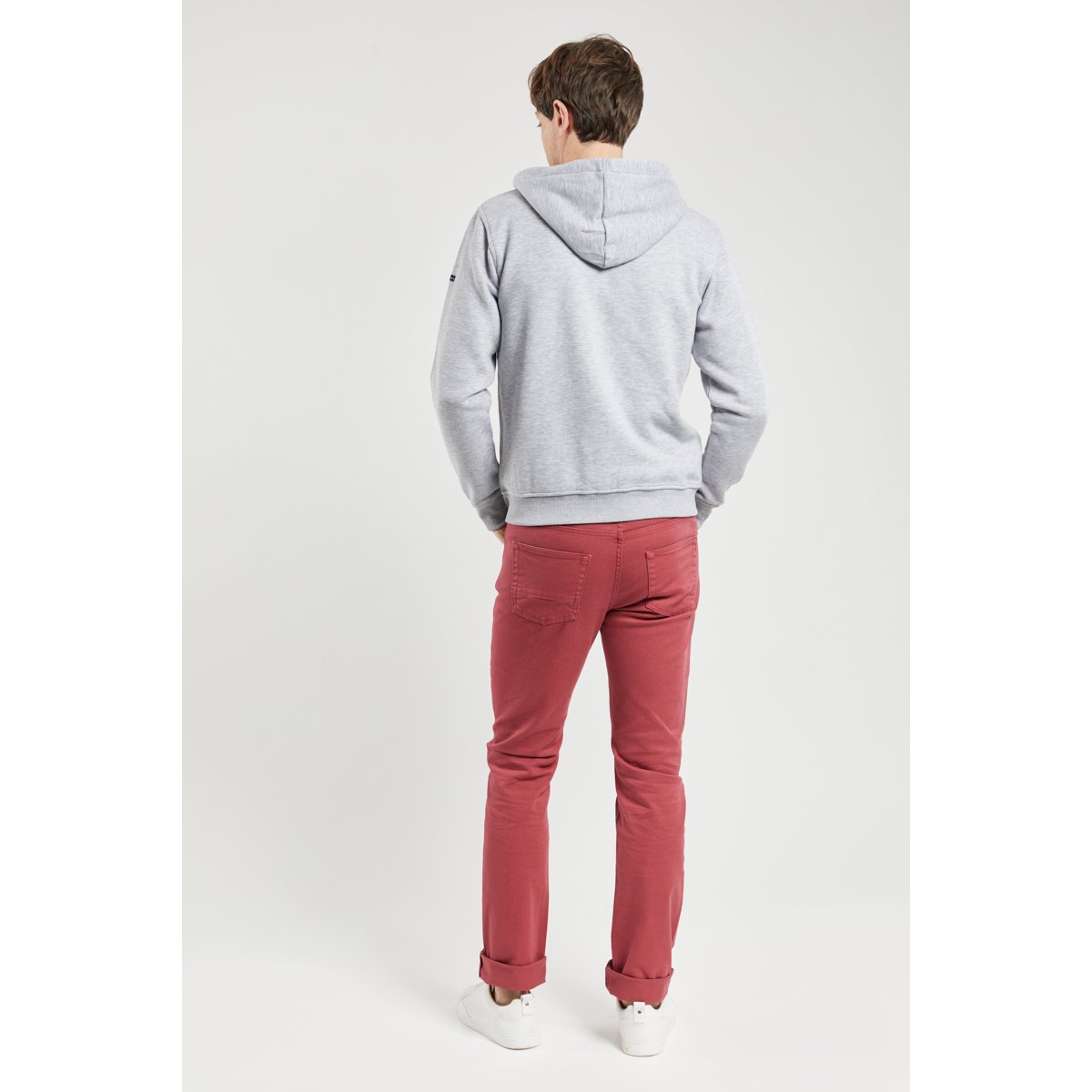 Sweat zippé mixte gris chiné, ARMOR-LUX