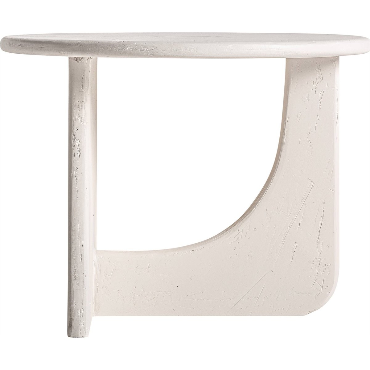 Table basse ronde en bois de manguier blanc cassé bois naturel, RECOLLECTION