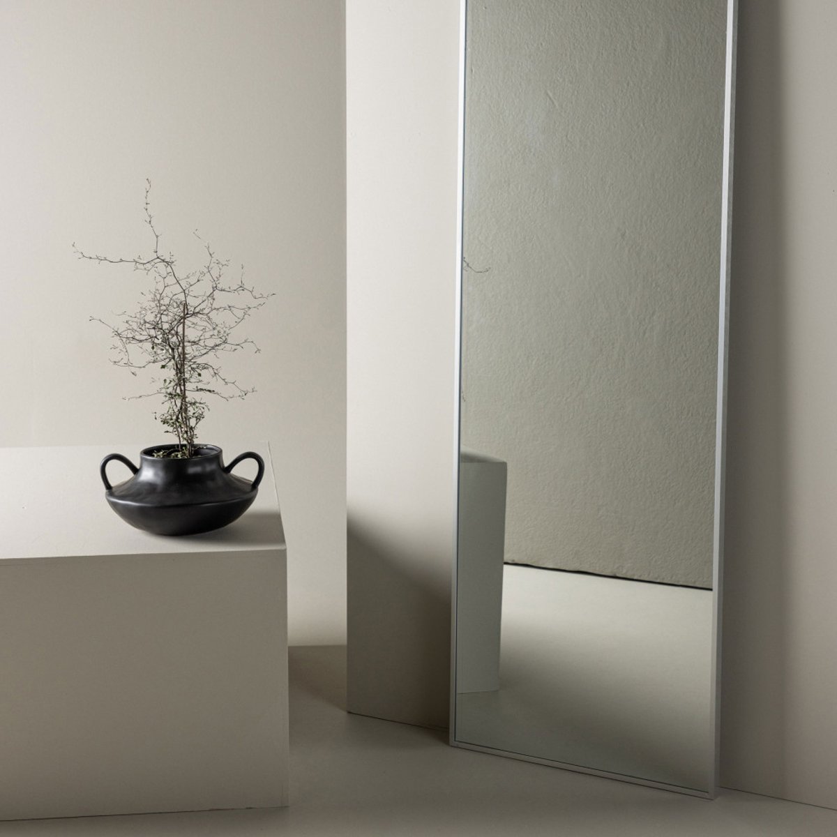 Miroir rectangulaire en aluminium 220x67cm- DALTON argent, VENTURE HOME