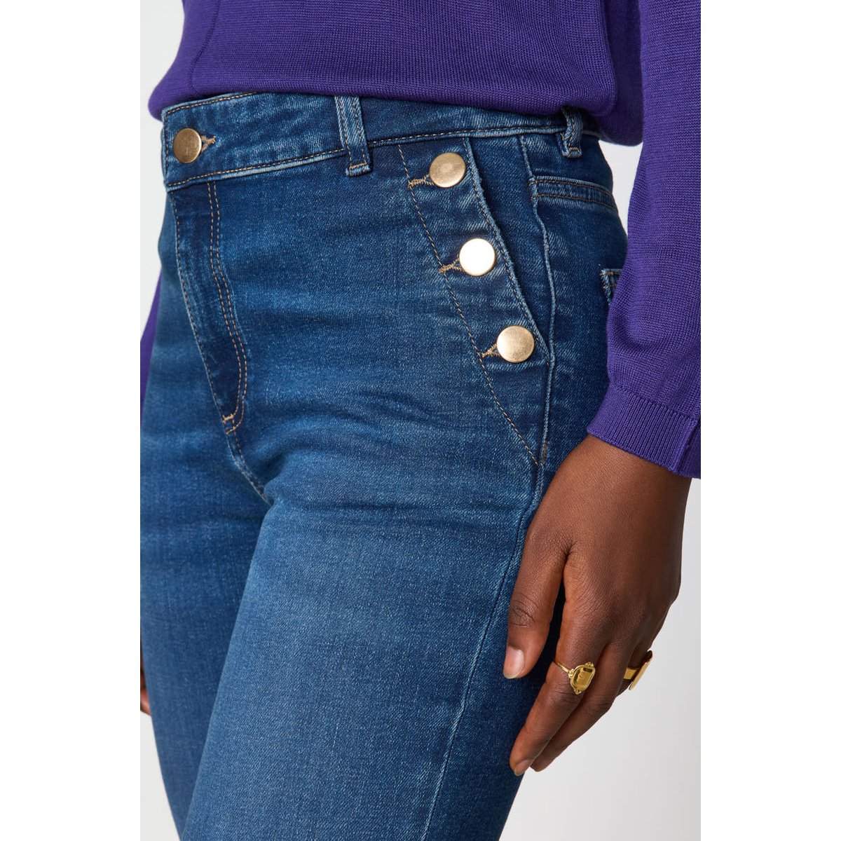 Jean flare NINON denim brut, Maison 123