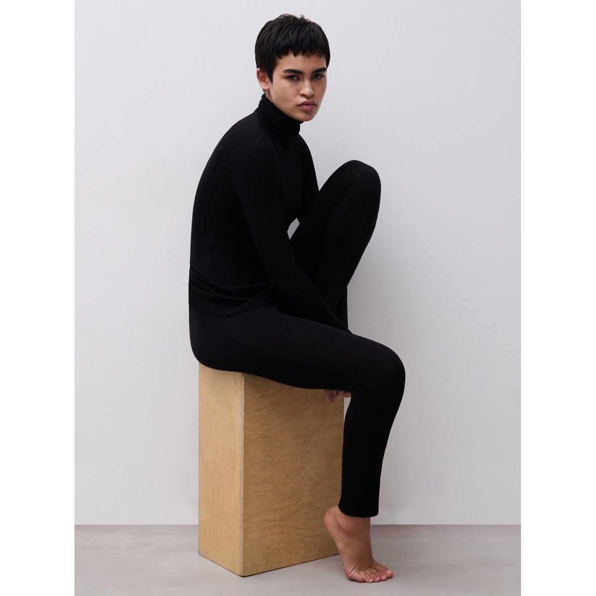 T-shirt manches longues col roulé THERMO COMFORT noir, CHANTELLE