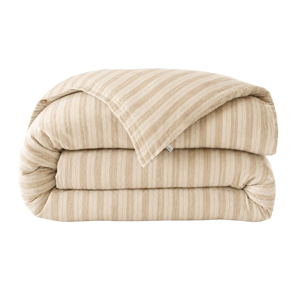 Housse de couette flanelle rayures - ALFIE ecru, TERRE DE NUIT