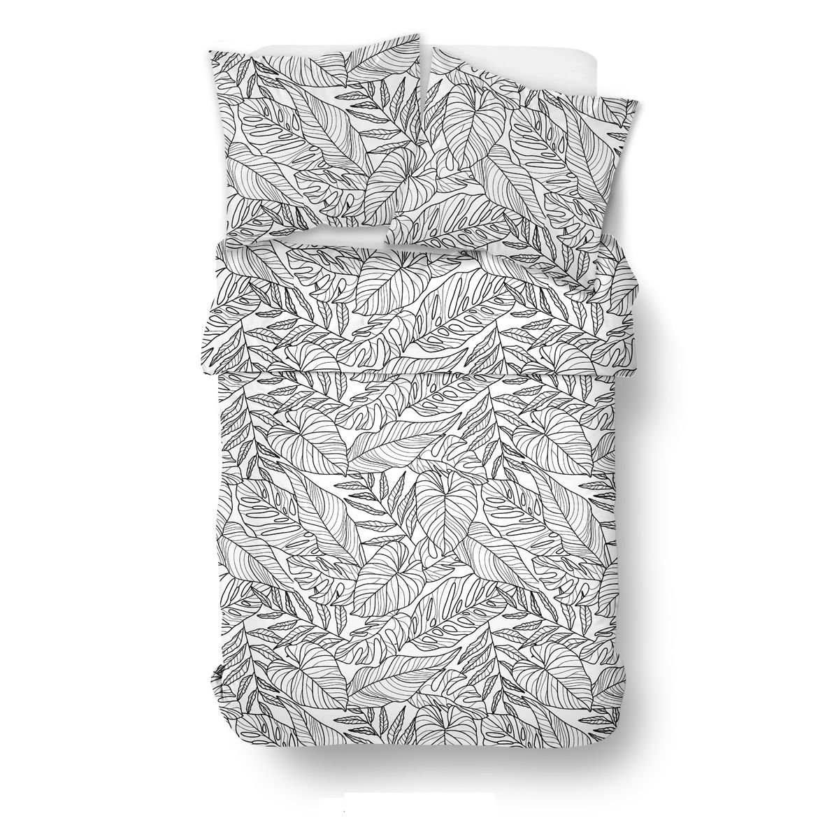 Parure de lit imprimé Floral Coton SUNSHINE RITA blanc, TODAY