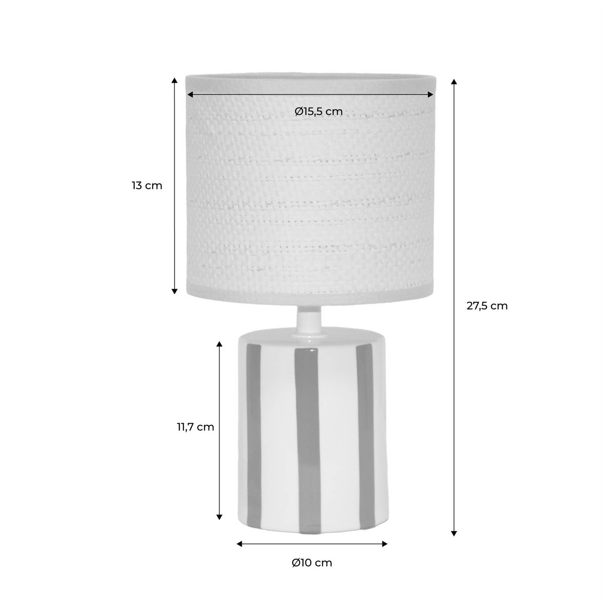 Lampe de table intérieur céramique abat-jour effet rotin H 28cm AURORE moutarde, SWEEEK