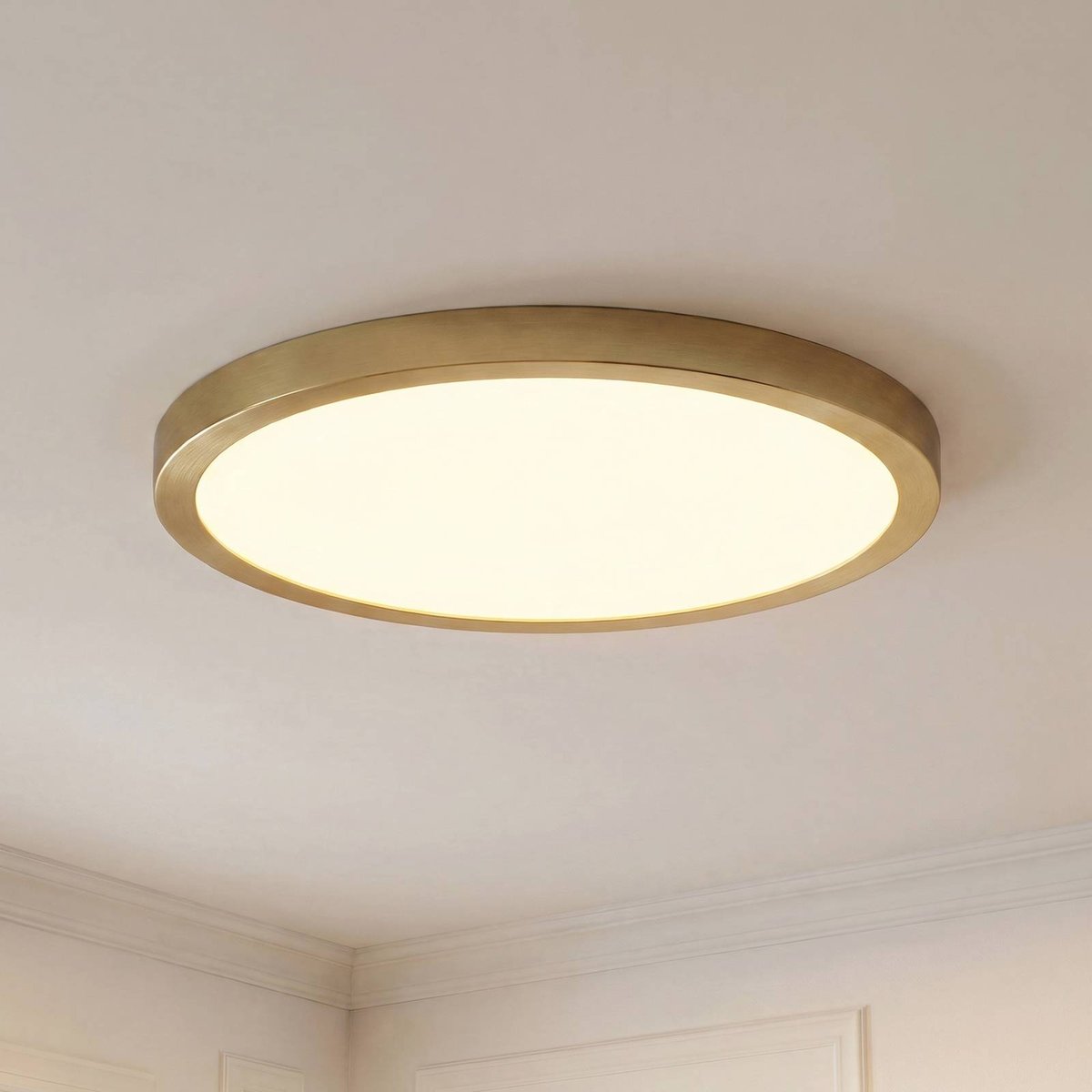 Plafonnier en métal moderneLED, Sorela doré, blanc, LINDBY