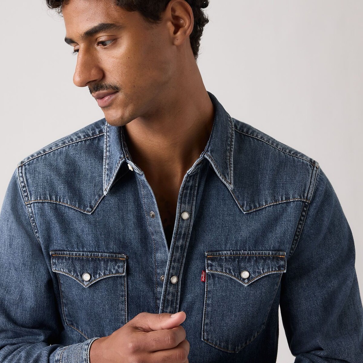 Chemise en jean Barstow Western bleu moyen, LEVI'S