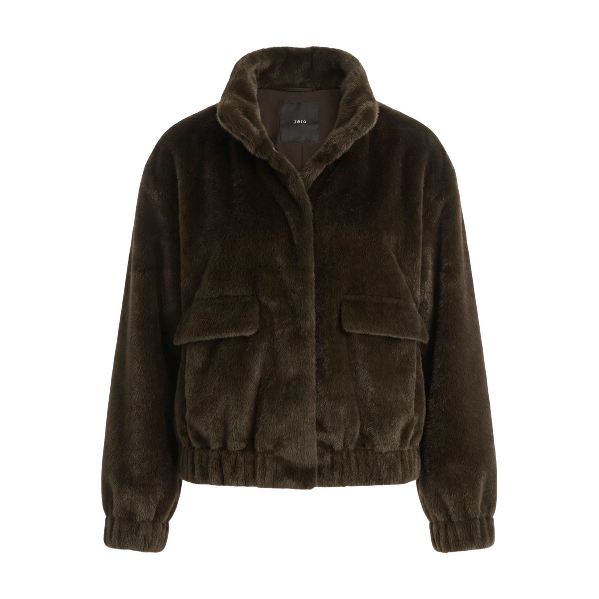 Veste en peluche à col droit molé, ZERO