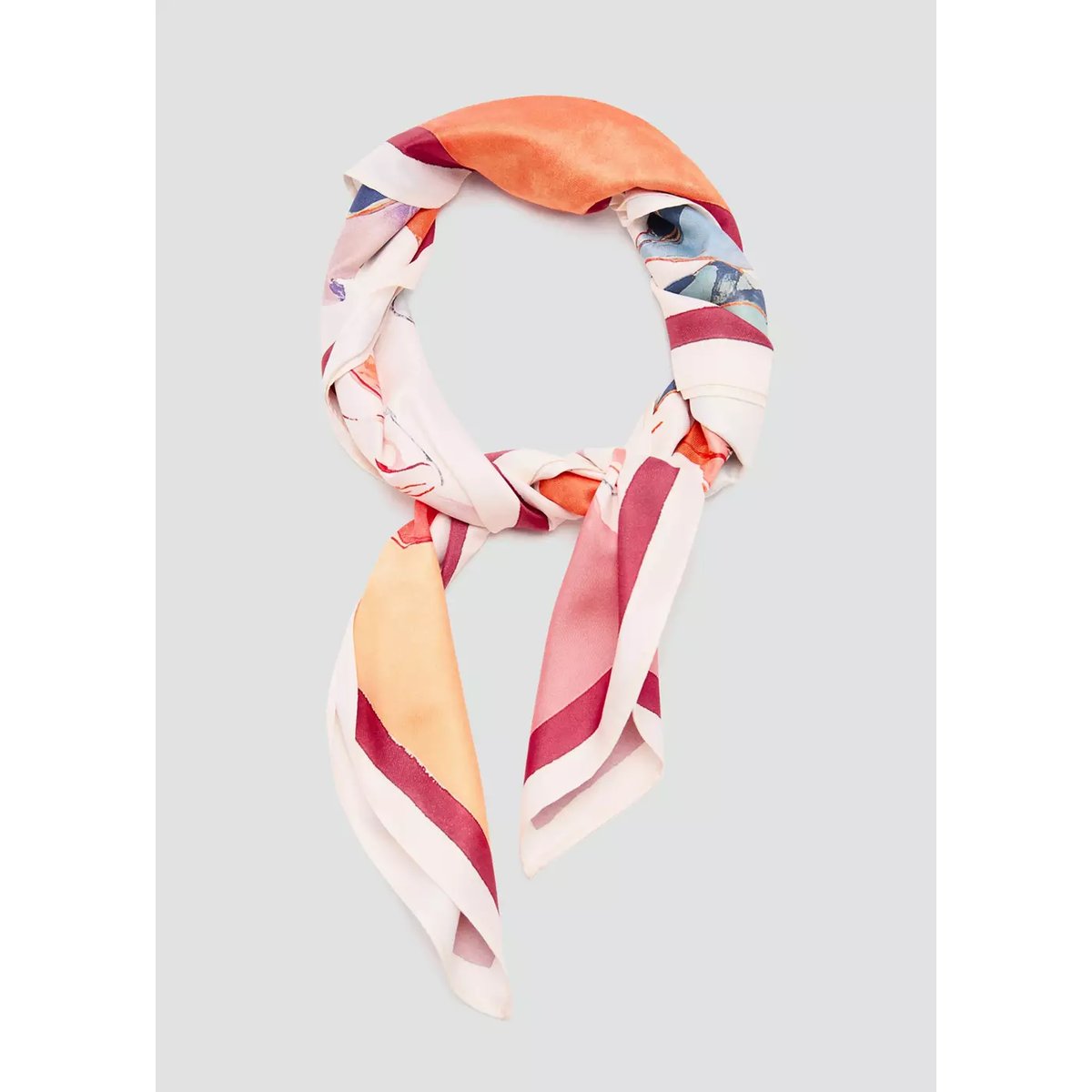 Foulard à fleurs rose, MANGO