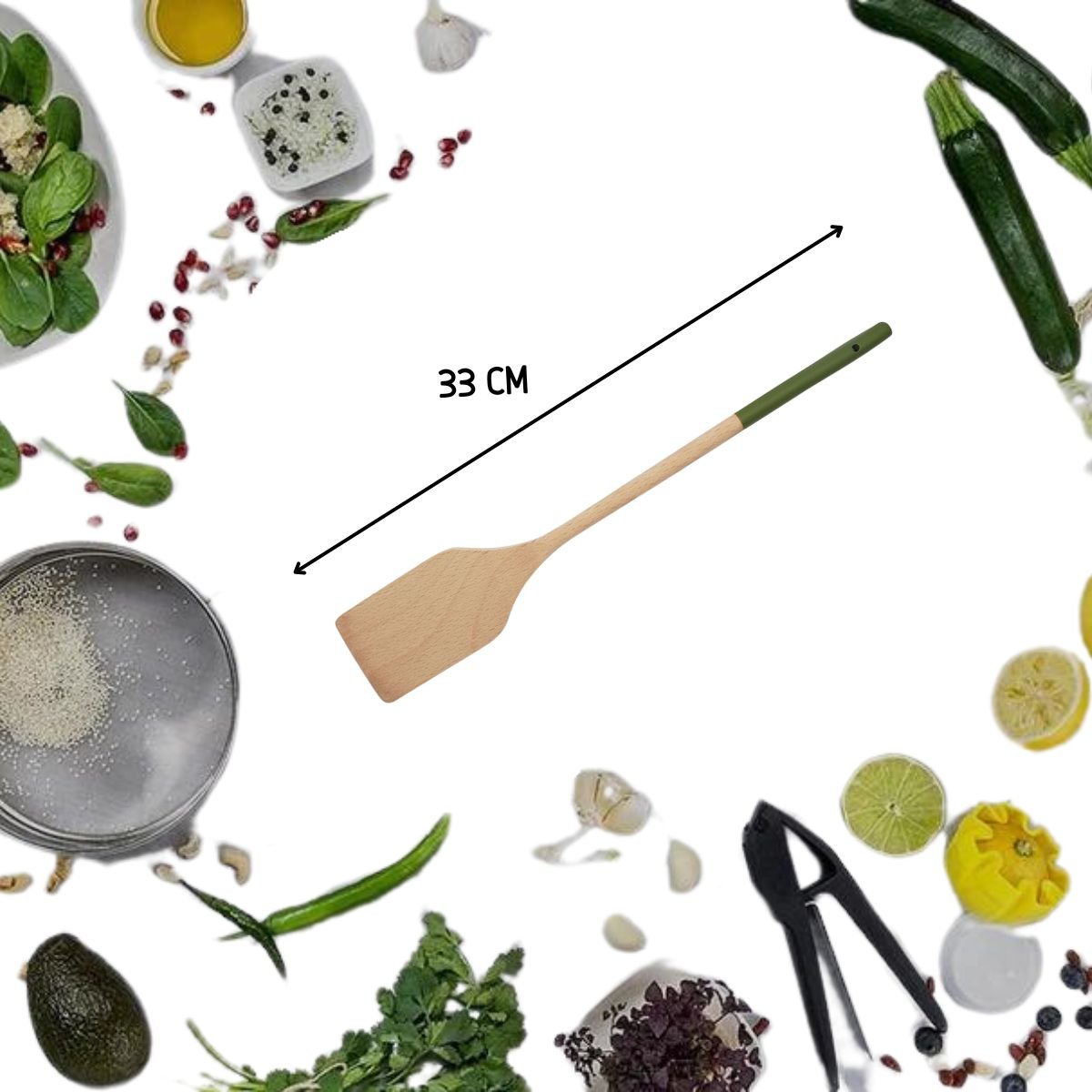 Set de 2 ustensiles de cuisine spatule et spatule BOISSELERIE bois, FACKELMANN