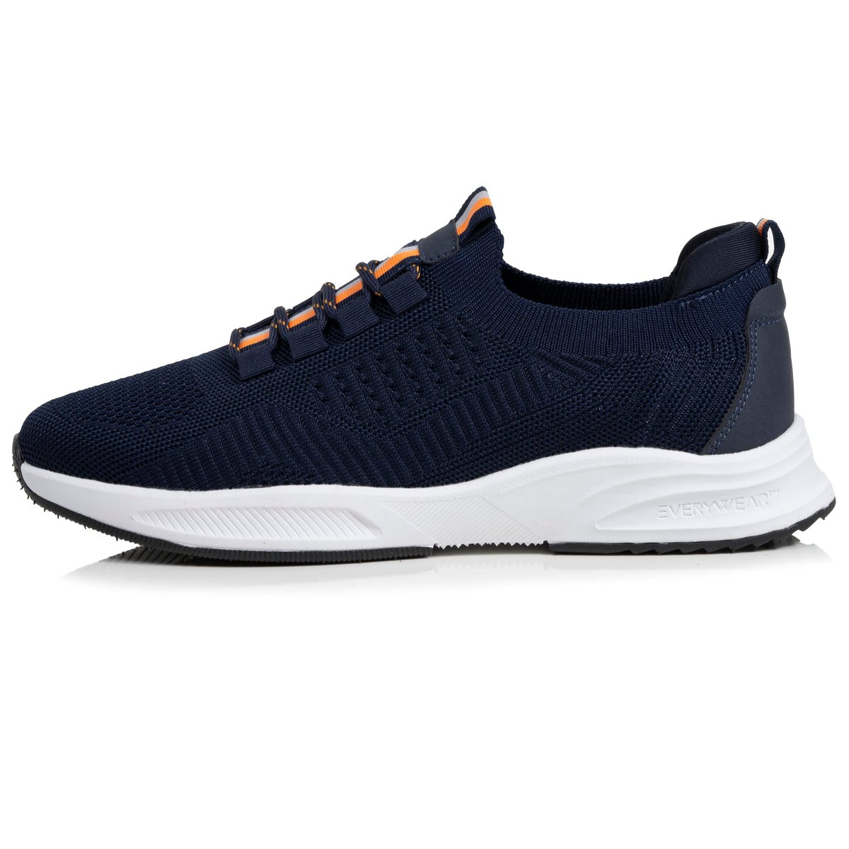 Baskets slip on avec lacets, semelle mémoire de forme bleu/orange, ISOTONER