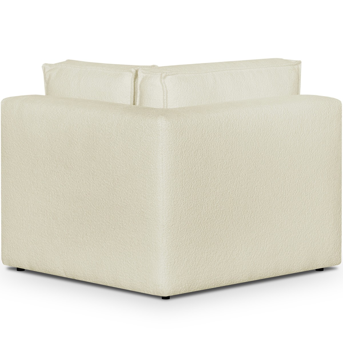 Canapé d'angle droit convertible 9/10 places en tissu bouclé - Harper Mod beige, HOMIFAB