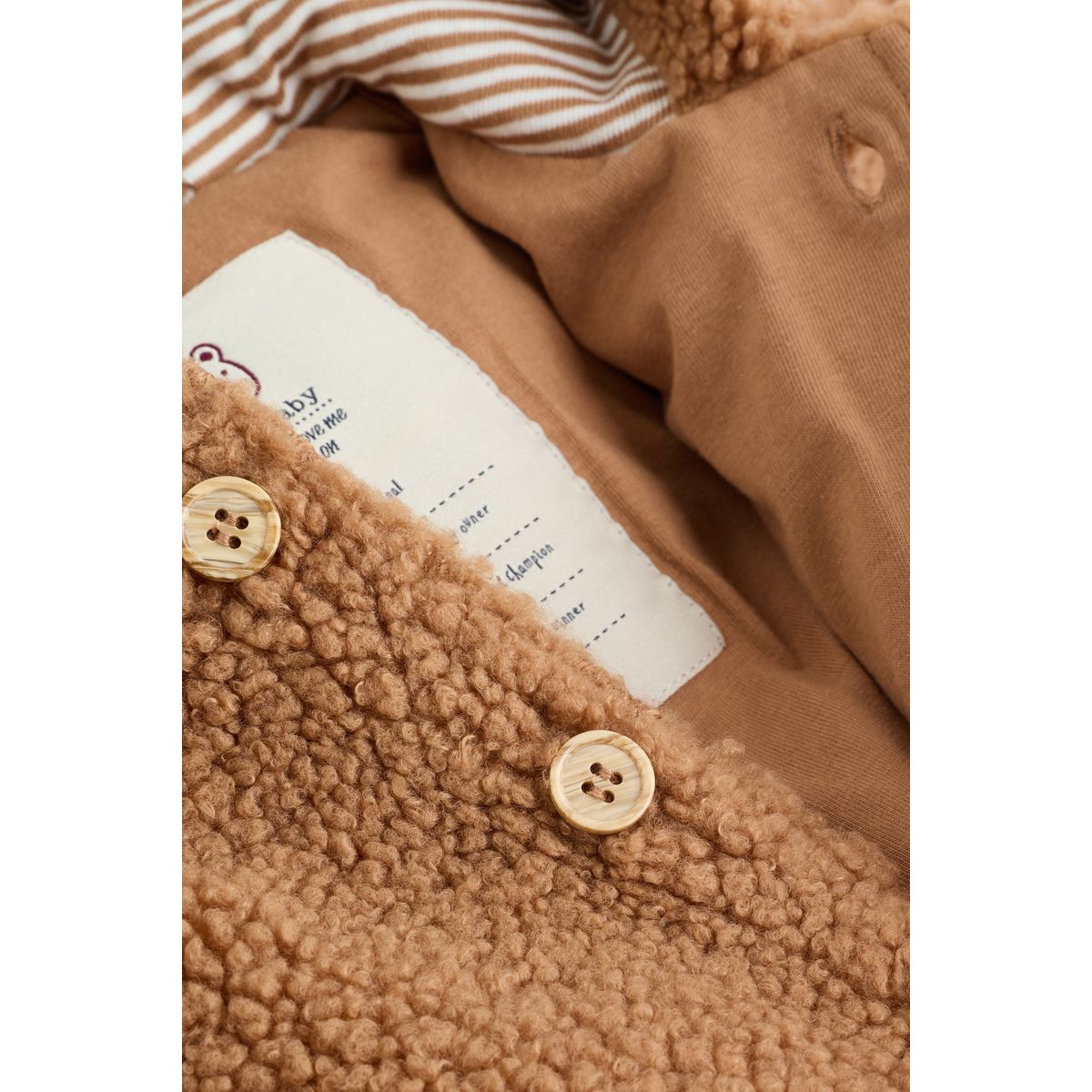 Combinaison bébé à capuche imitation mouton marron, NEXT