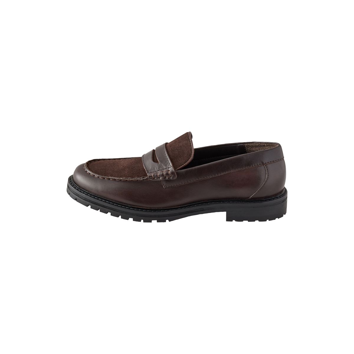 Mocassins habillés en cuir daim marron, NEXT
