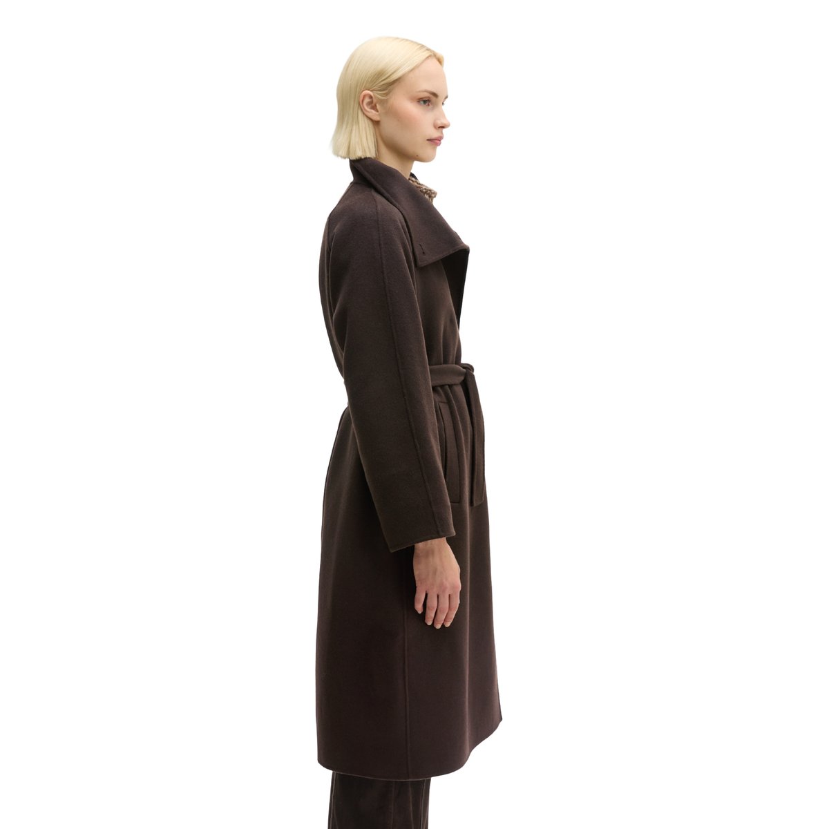 Manteau en laine au style décontracté en tissu double face de haute qualité marron, MARC O'POLO