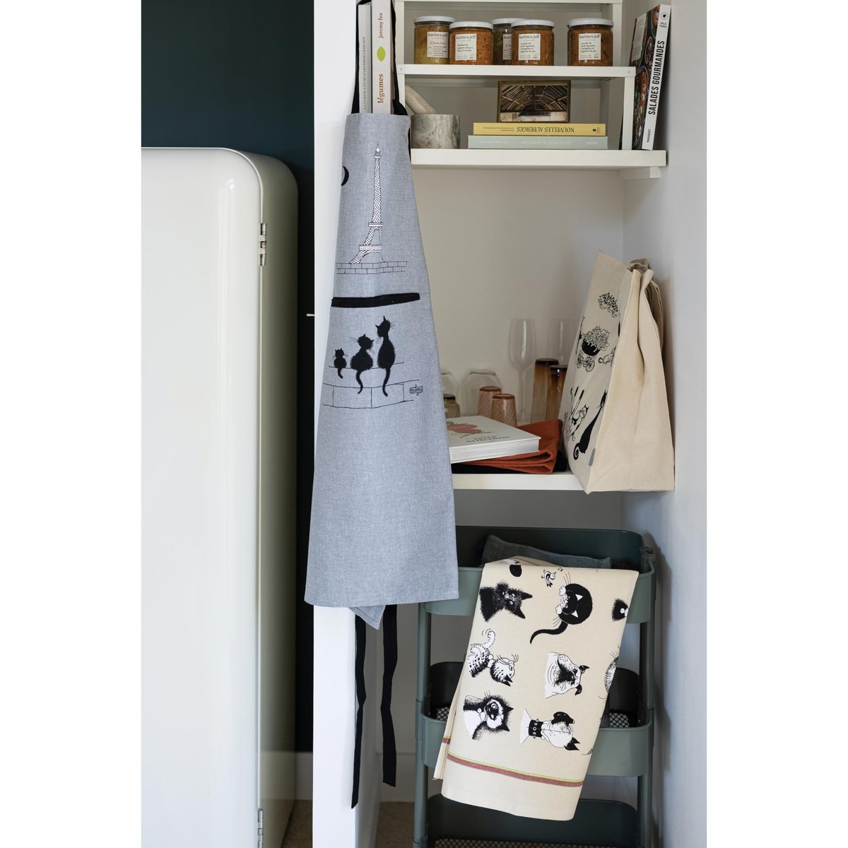 Tablier de cuisine Dubout Chats gris, WINKLER