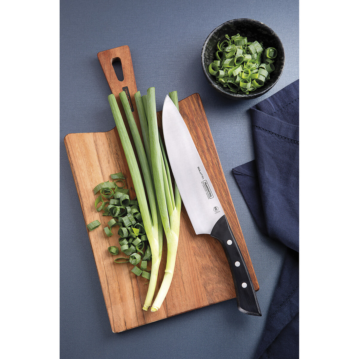 Faca Chef Solutta 8", Tramontina preto , TRAMONTINA