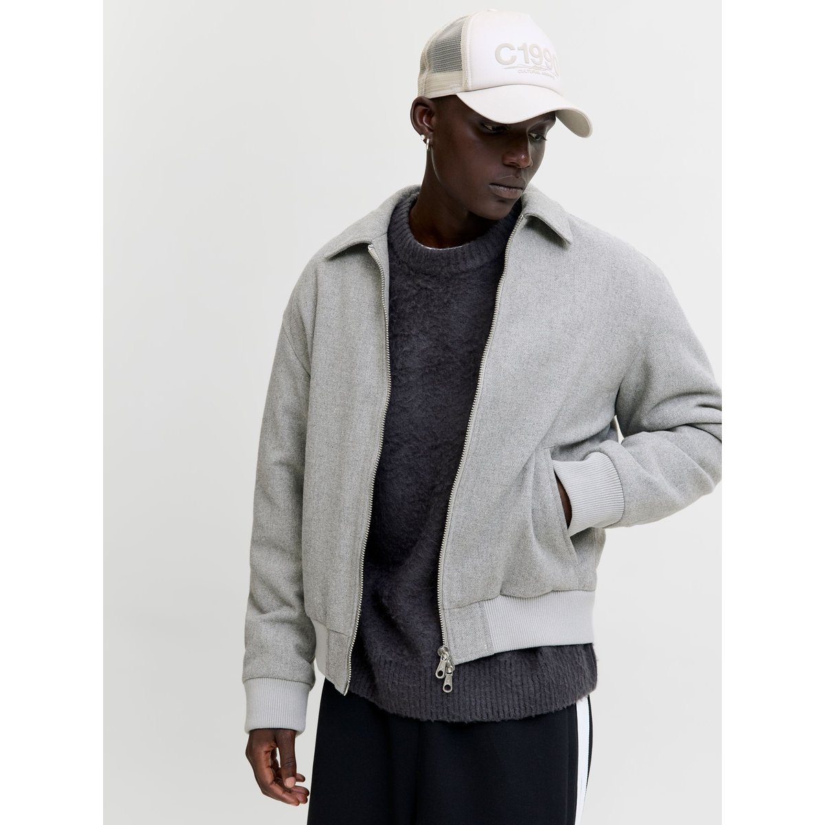 Veste Bomber grey melange, JACK & JONES