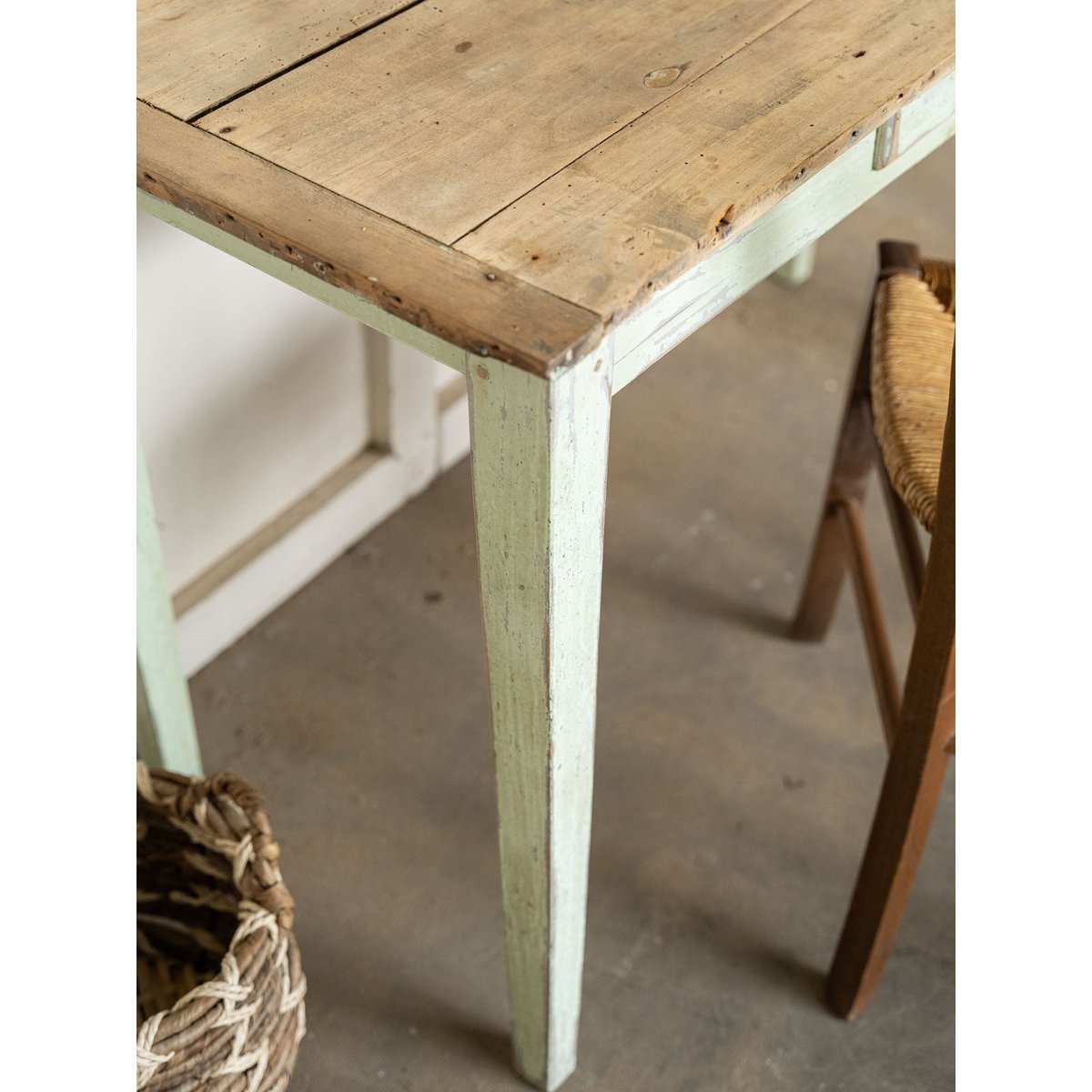 Table à manger de ferme en bois Romy N°1571 - Bon état bois clair, DEBONGOUT