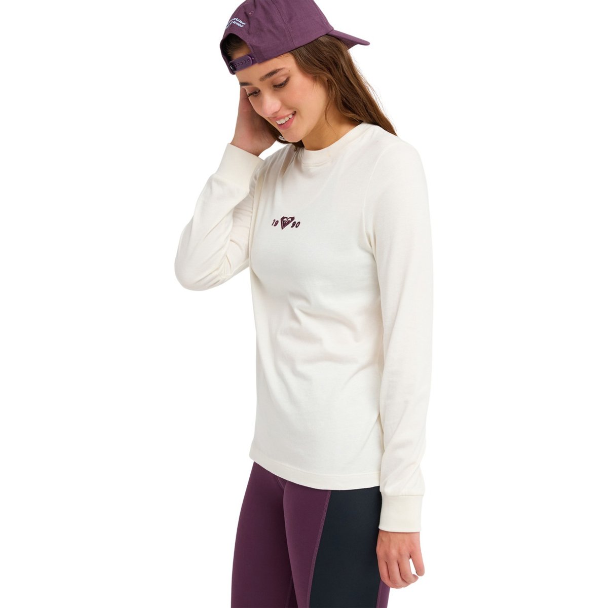 Haut de sport manches longues ESS ENERGY ELEVATED. blanc whisper white, ROXY