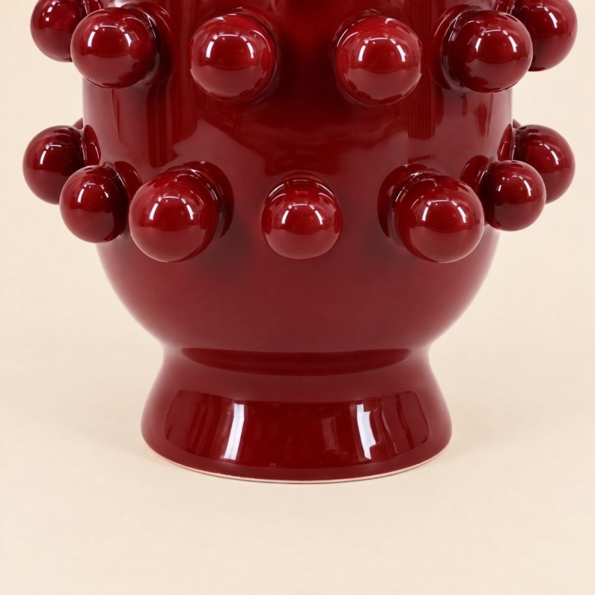 Vase en céramique à perles 20cm bordeaux, ORNAMI