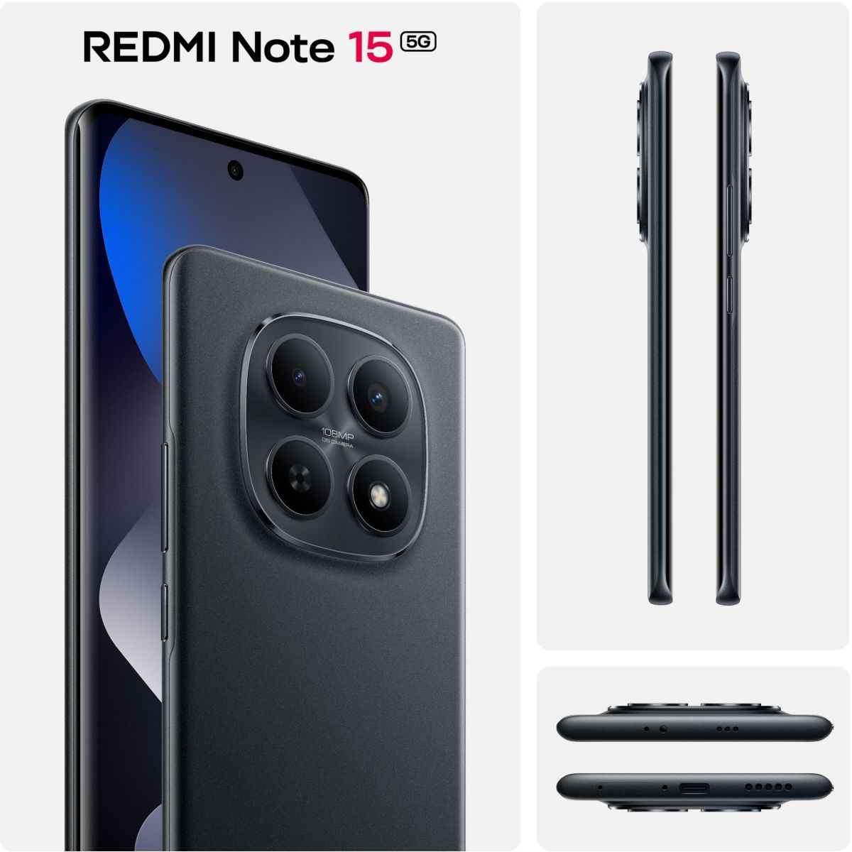 Smartphone Redmi Note 15 Noir 256Go 5G couleur unique, XIAOMI