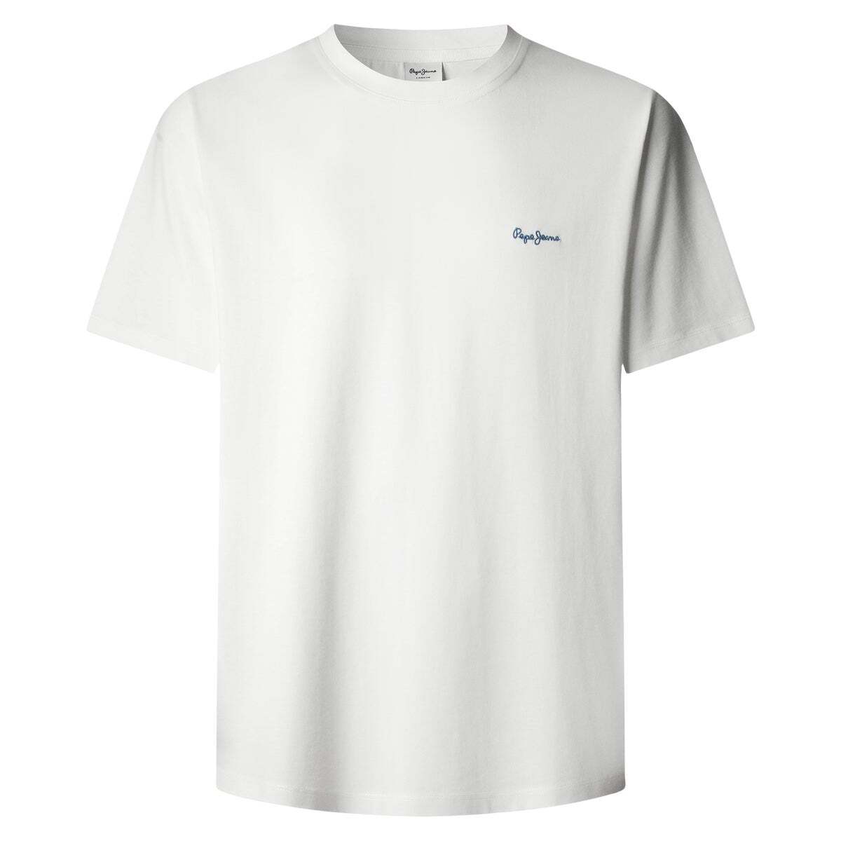 T-Shirt Coupe Regular Avec Logo Brodé blanc cassé, PEPE JEANS