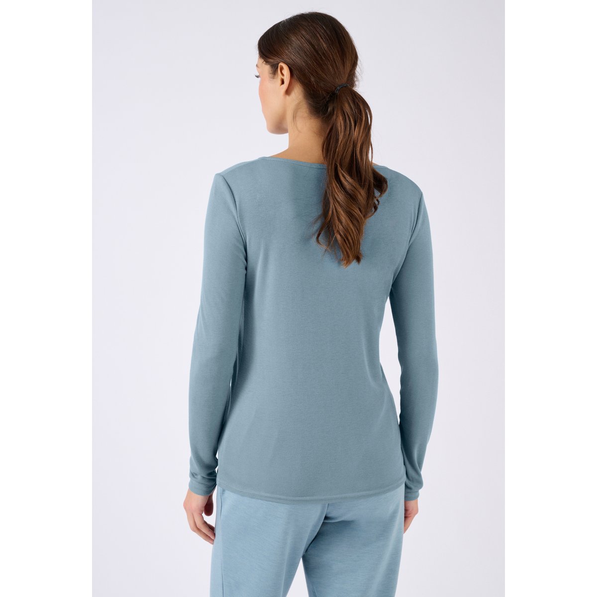 T-shirt maille fluide labellisée Thermolactyl bleu grisé, DAMART