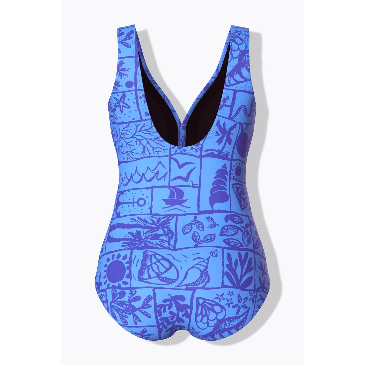 Maillot de bain avec bonnets souples bleu bleuet, ULLA POPKEN