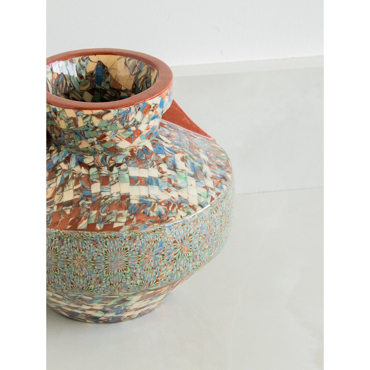 Vase Gerbino orangé Edmond N°28 - Bon état multicolore, DEBONGOUT