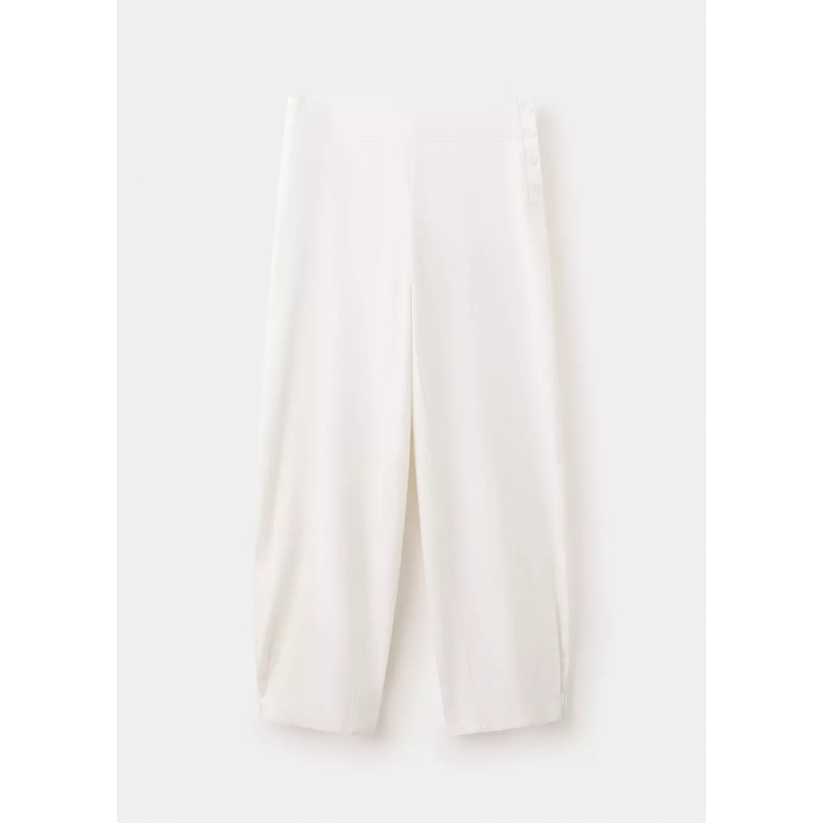 Pantalon barrel avec détail boutons blanc cassé, MANGO TEEN