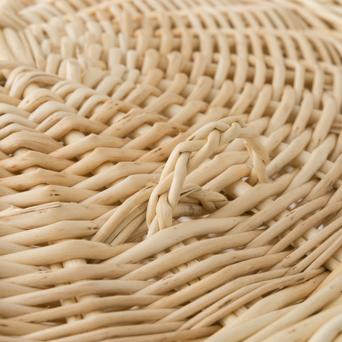 Panier à linge en osier ROND osier blanc, KOK
