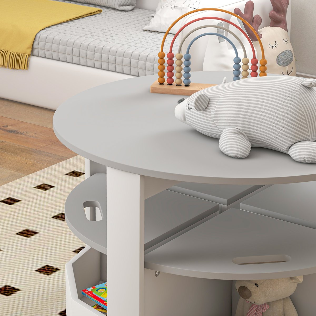 Ensemble table et chaises pour enfants MDF couleur unique, AIYAPLAY