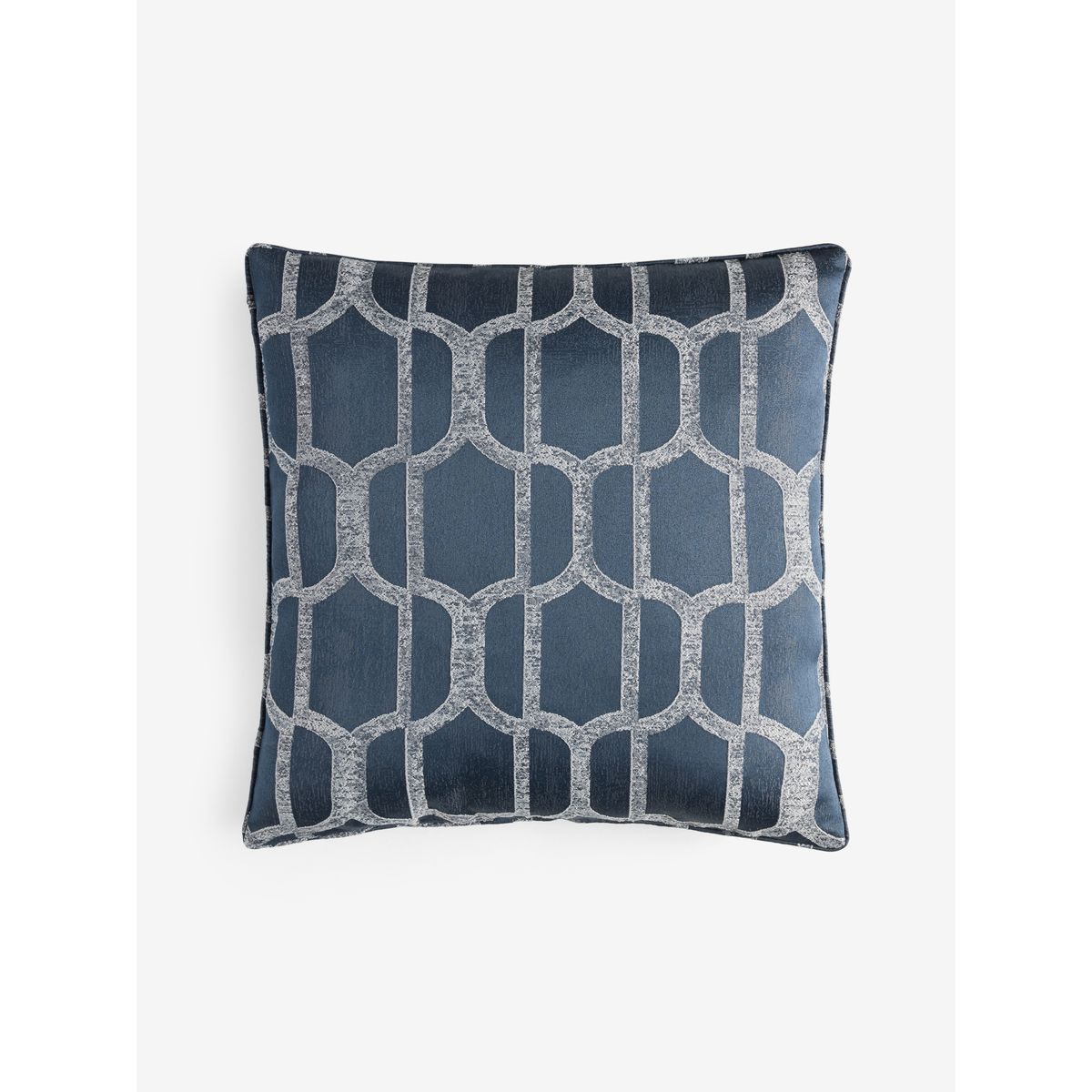 Coussin en jacquard à motif géométrique evie bleu marine, NEXT