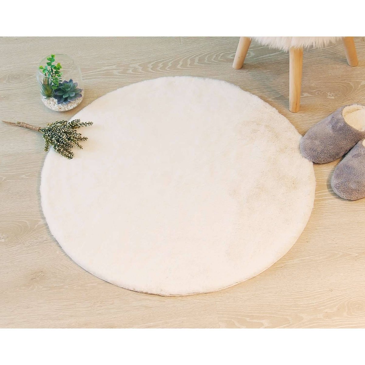 Tapis rond extra doux ivoire, ATMOSPHERA