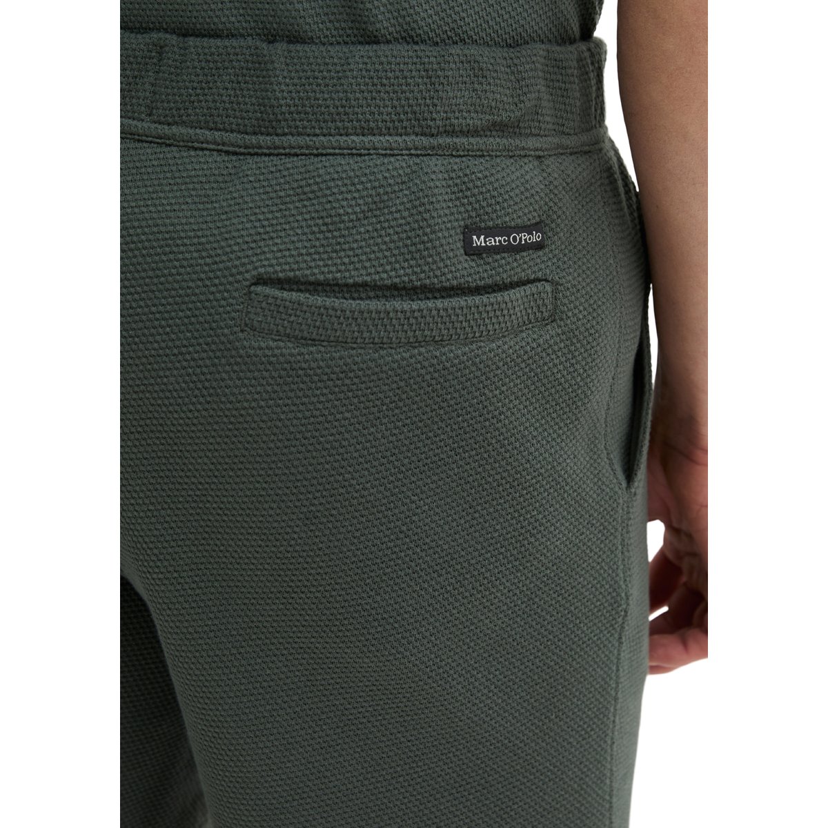 Short en jersey coupe classique avec une fine structure gaufrée gris foncé, MARC O'POLO